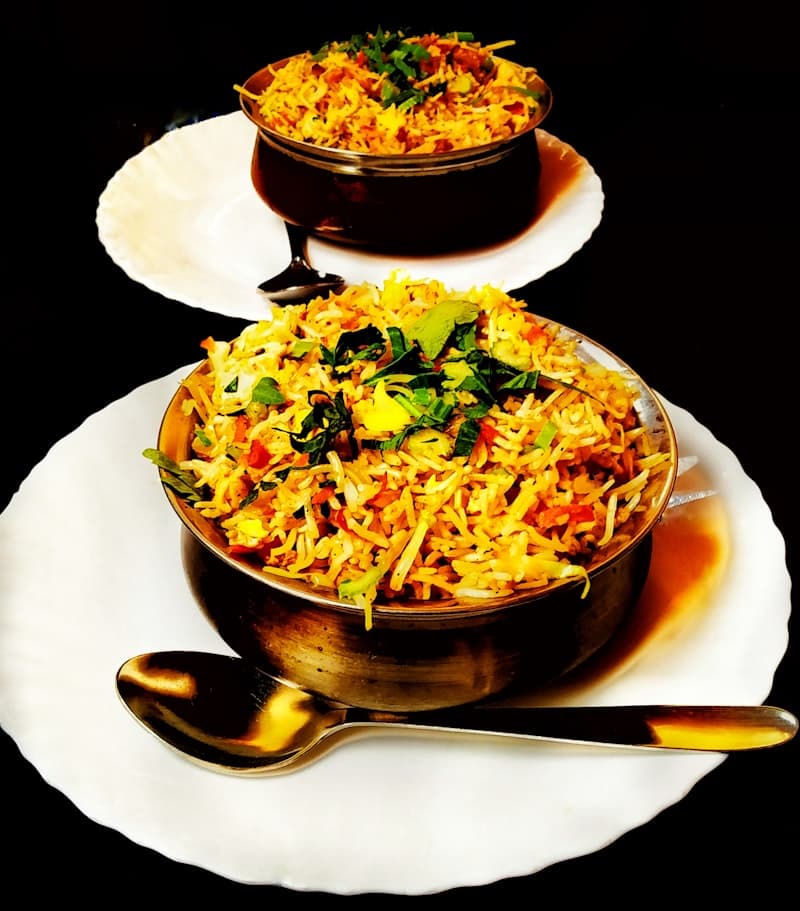 Aromatic biryani with traditional Deccan spices