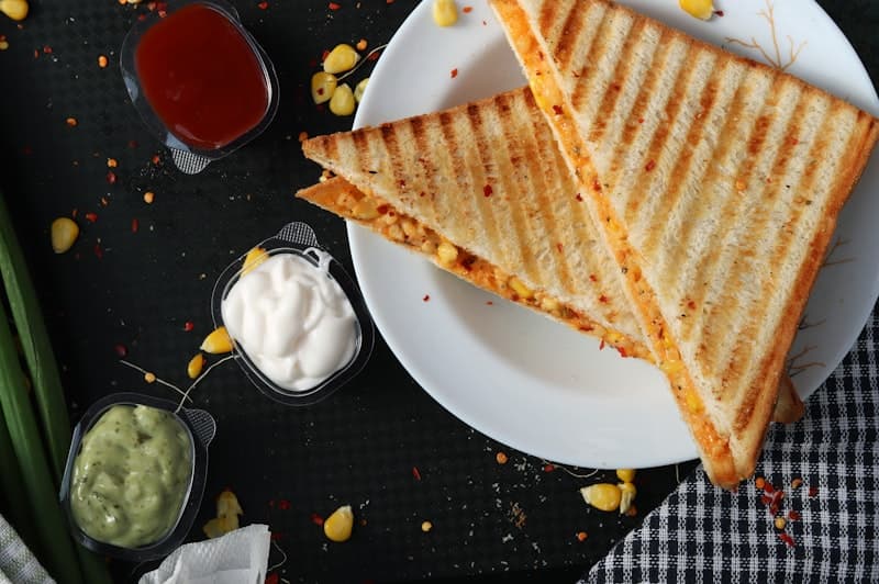 Grilled sandwiches with fresh salads and warm soup