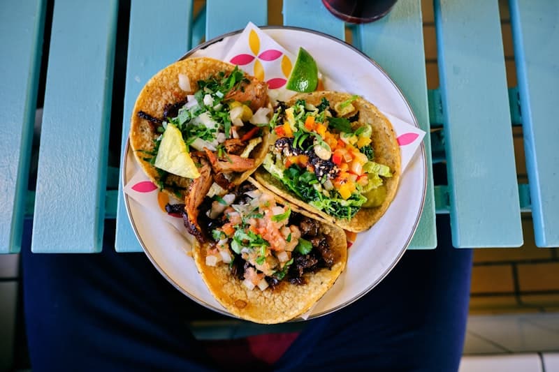 Latin-inspired entrees with taco bar and fresh salads